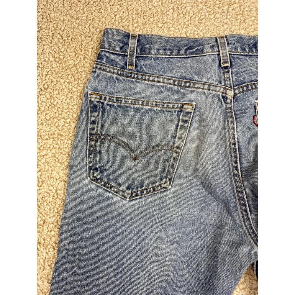 Vintage 90s Levis 505 Jeans Red Tab Men 34x30 Distressed Light Wash Made in USA